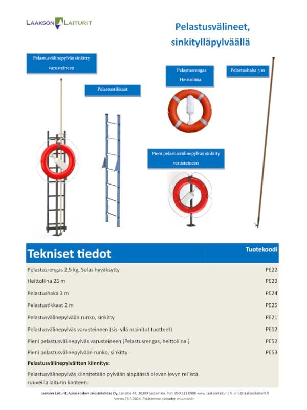 Pelastusvälinepylväs varusteineen - Image 2
