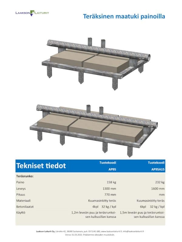 Maatuki Teräksinen 1,5 m painoilla - Image 2